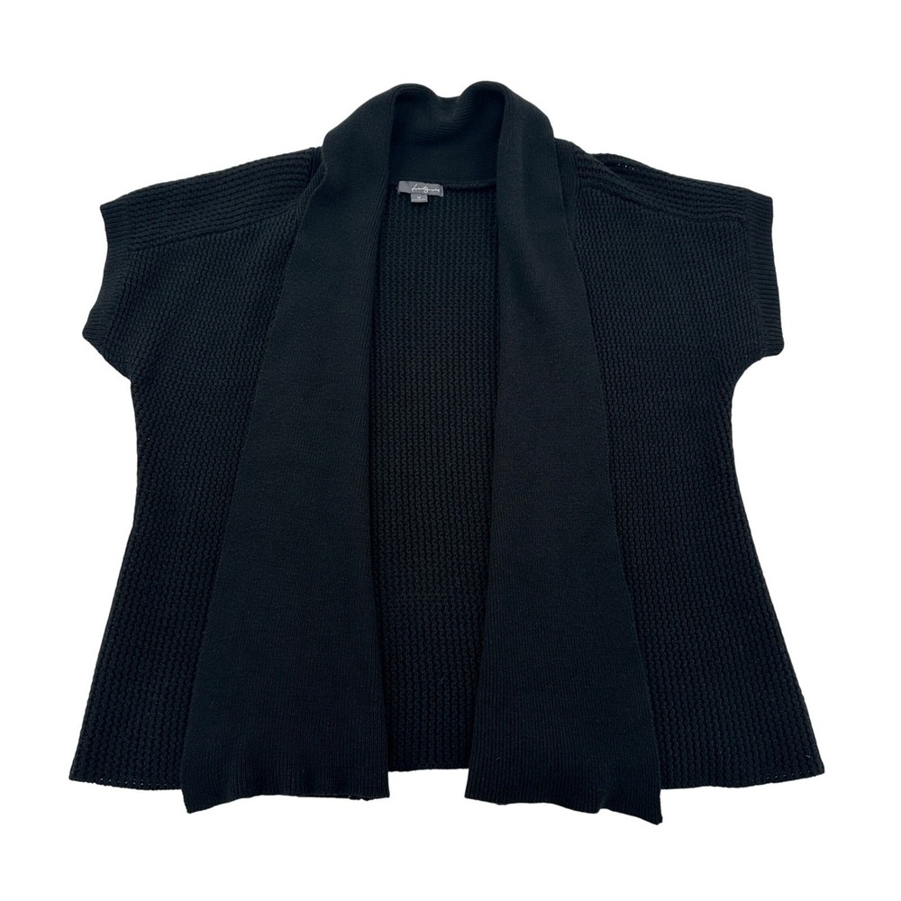 Twenty One Women M Knit Cardigan Black Open Front Shawl Collar Whimsigoth Casual